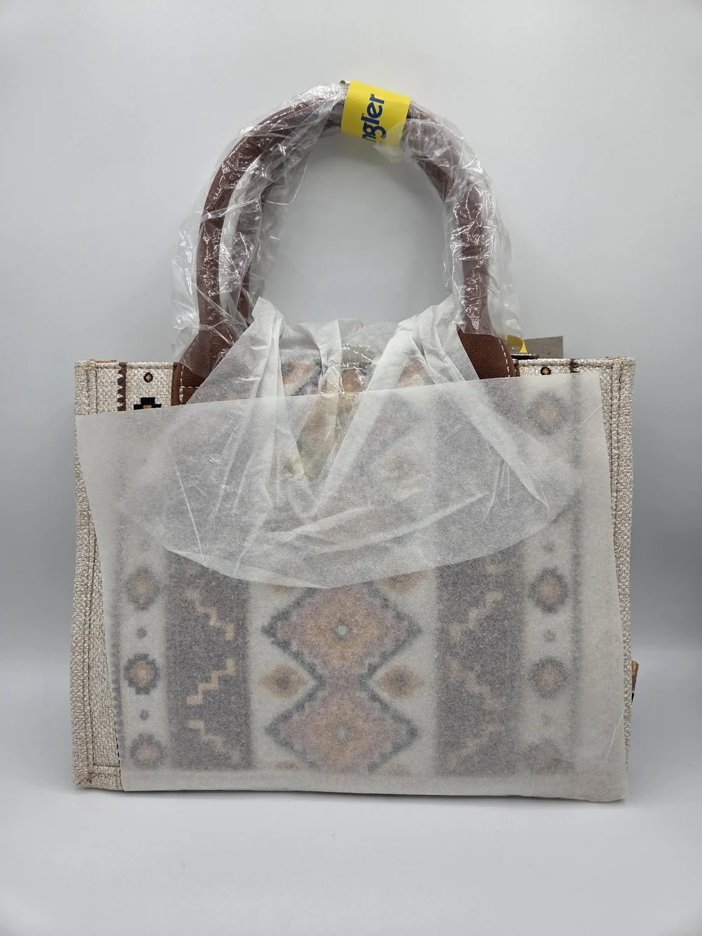 Wrangler Cream and Brown Boho Embroidered Hobo Tote
